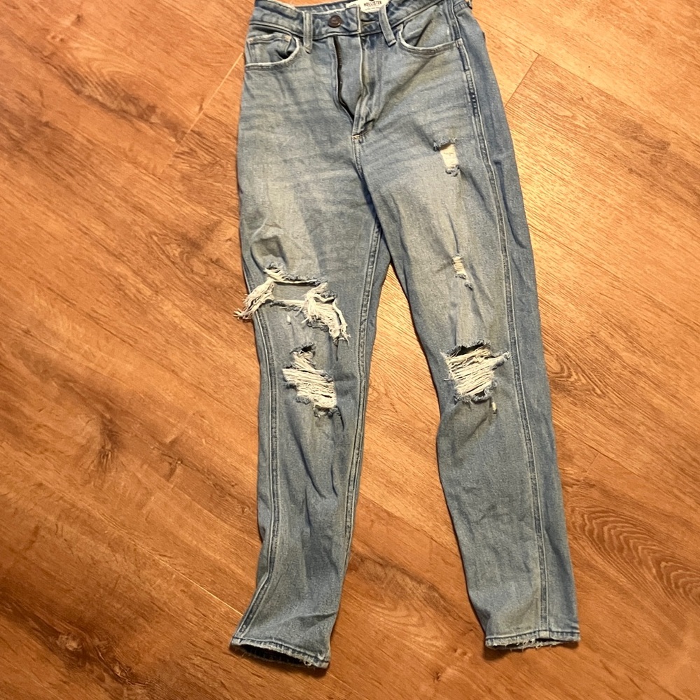 Hollister Light Blue Distressed Boyfriend Jeans